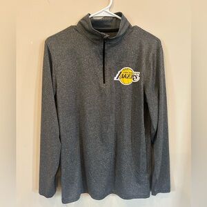 Lakers Pullover NBA Unk Los Angeles Small Gray Men's‎ Quarter Zip Shirt